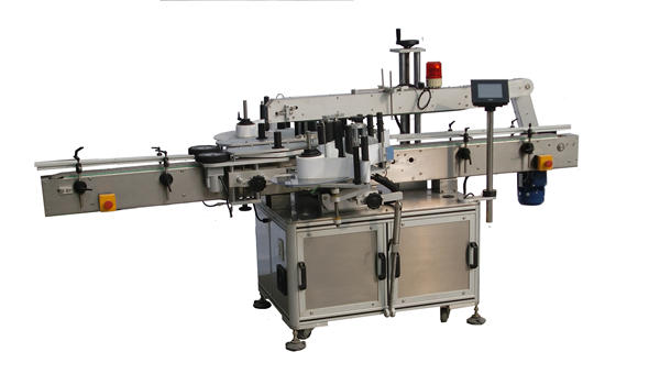 Máquina de etiquetas plástica dos lados do dobro da garrafa para o champô